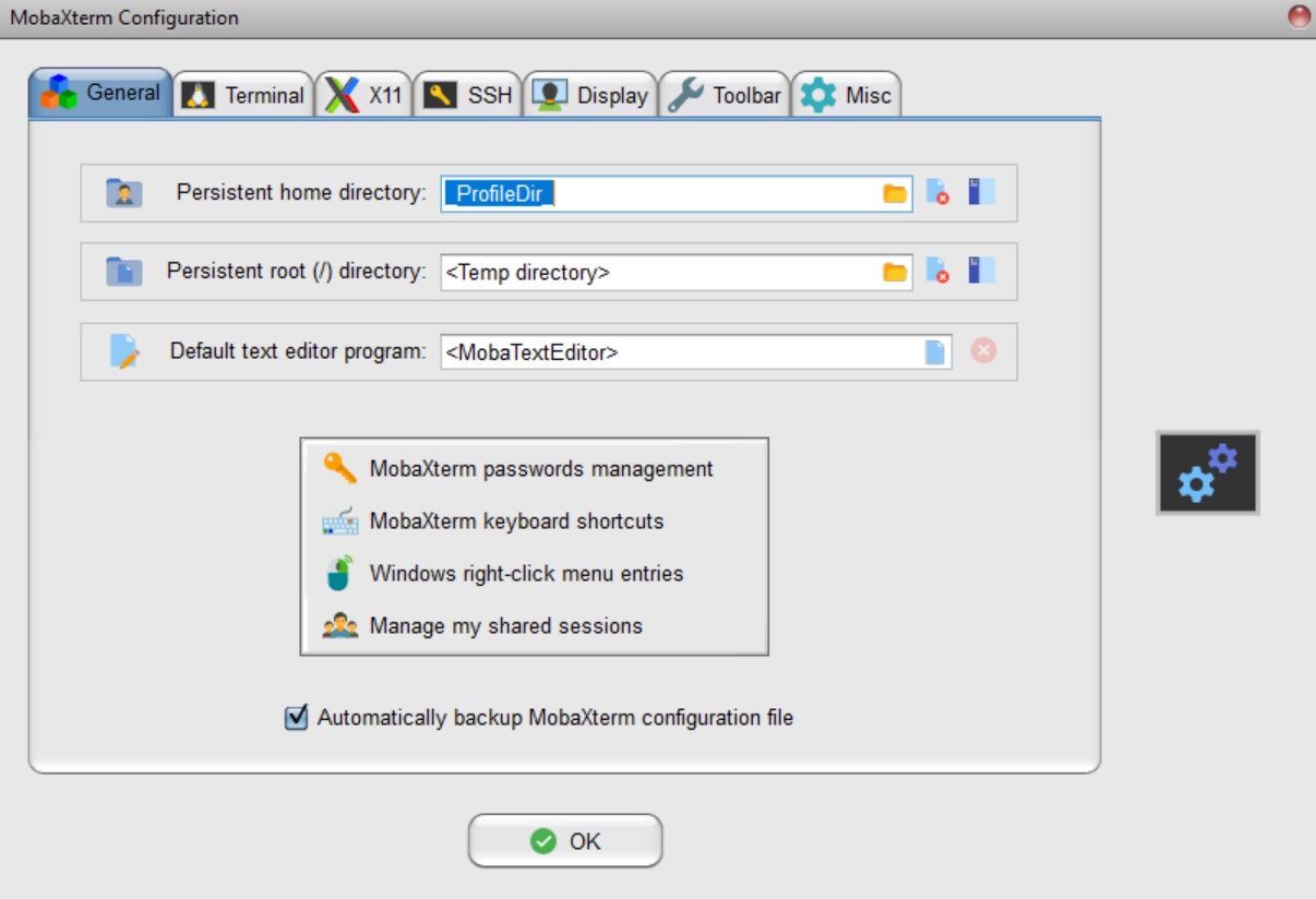 MobaXterm General Preferences